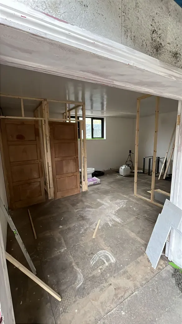 Stud walls up