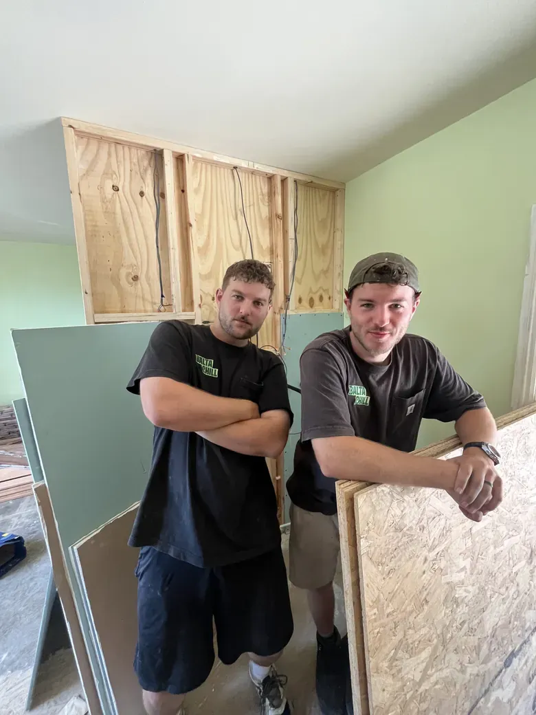 About 5 minutes before we screwed through a pipe and ruined the wall