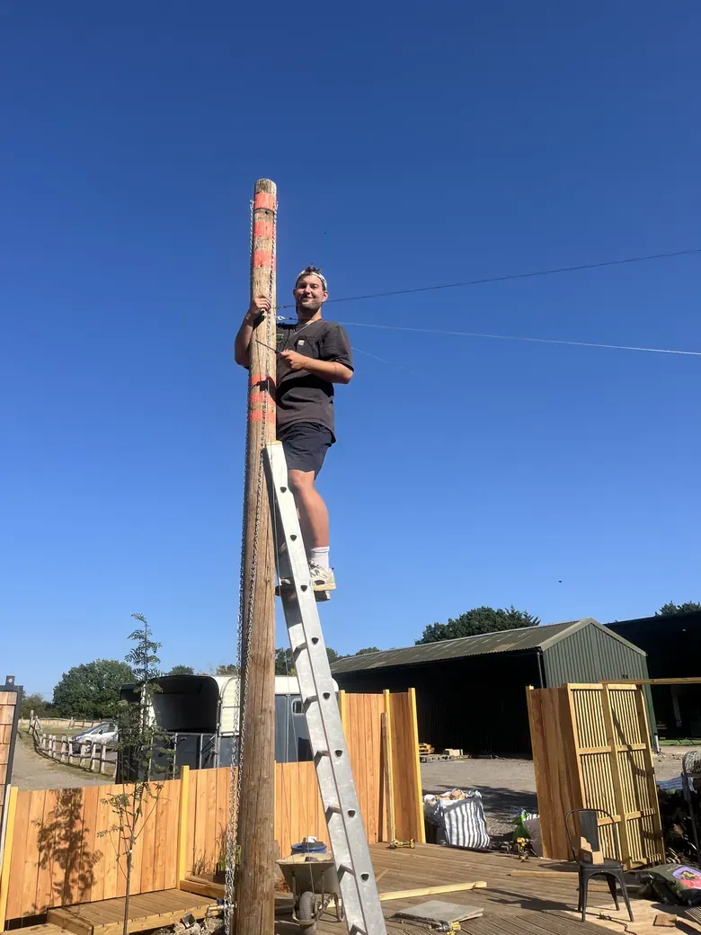 Up the pole!