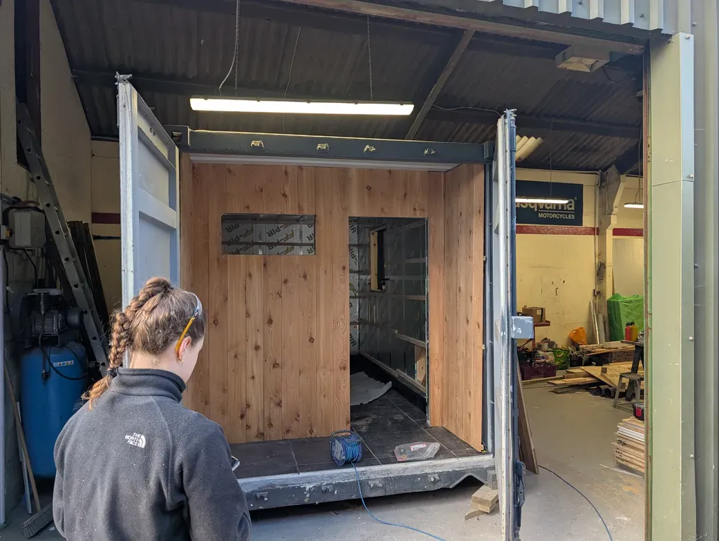 Cedar entranceway