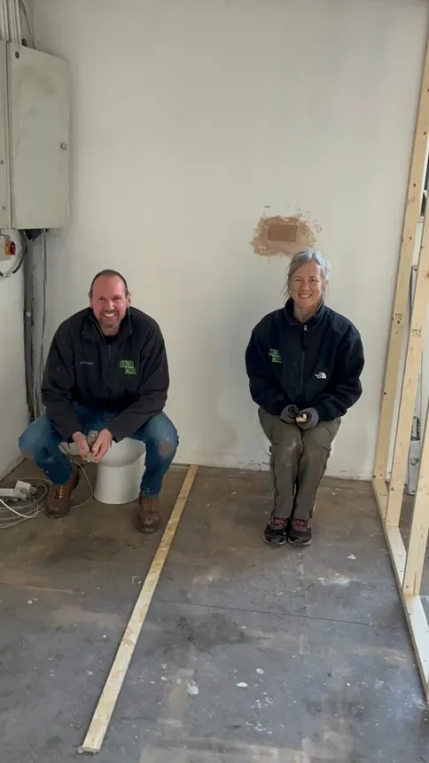 Rob & Liz - Taking the toilets for an inaugural spin