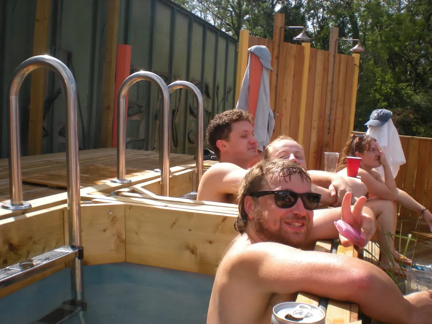 A group in the sauna