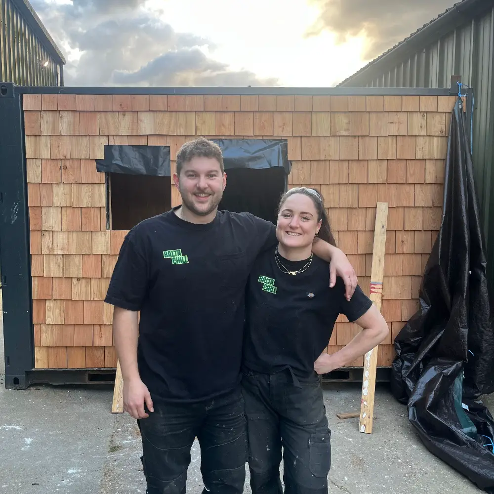 Rachel and Billy, the founders of Balta Chill